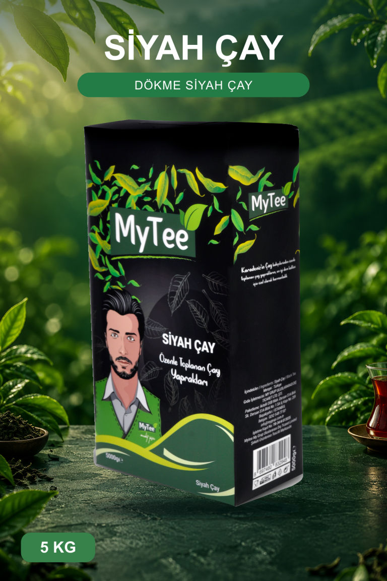 MyTee Dökme Siyah Çay 5 kg, çay bahçesi zemininde orijinal ambalaj